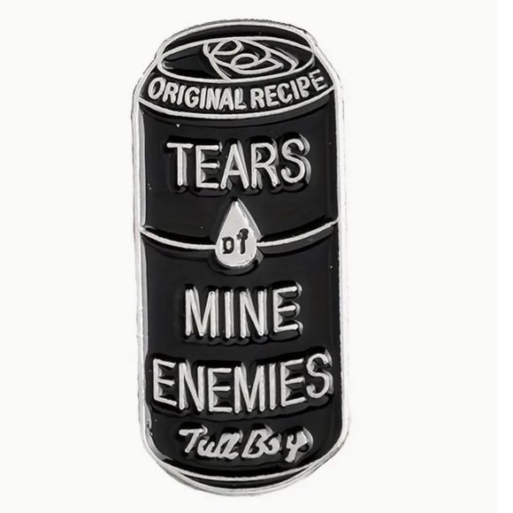 'Tears of my Enemies' Tallboy Enamel Lapel Pin - Picture 2 of 3